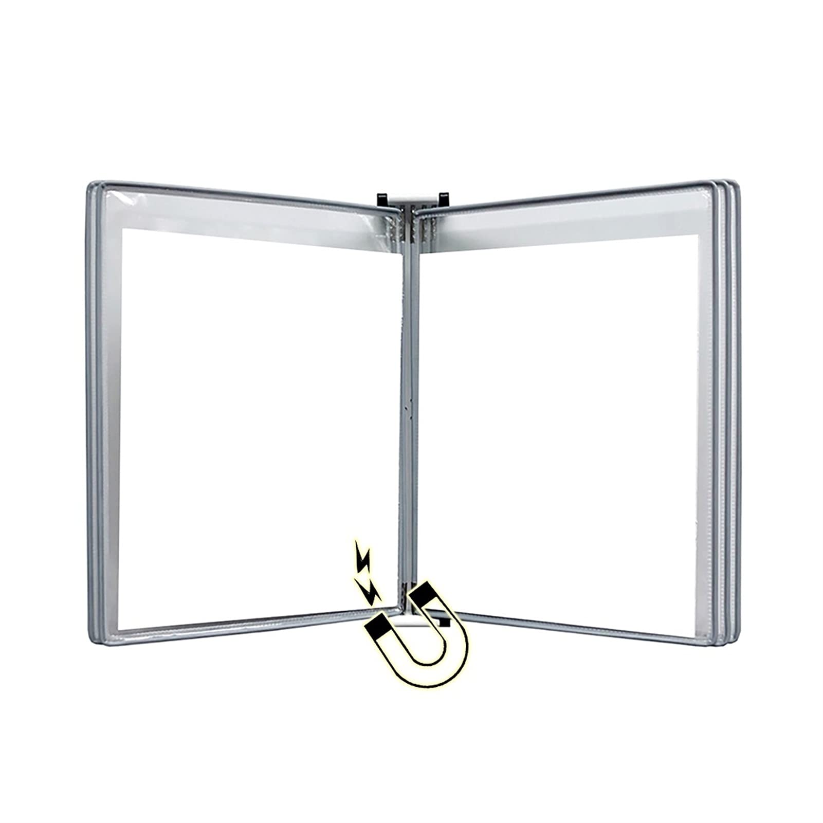ZXFfhDHJH display folder， Magnetic Document Holder A4, Wall Mounted Display Cabinet, File(Gris)