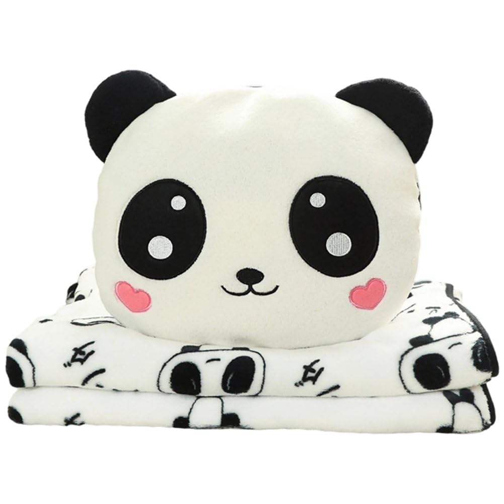 Oreiller panda couverture pour sieste d'étudiant et pause cocooning sur le canapé