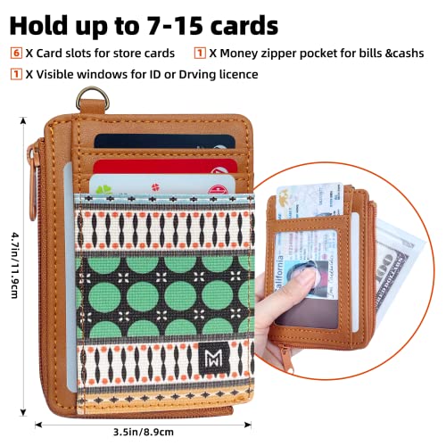 Image of Credit Card Holder Wallet for Women Slim Minimalist Wallet RFID Blocking Leather Wallets Elastic Front Pocket Wallet for Women with Zipper Pocket