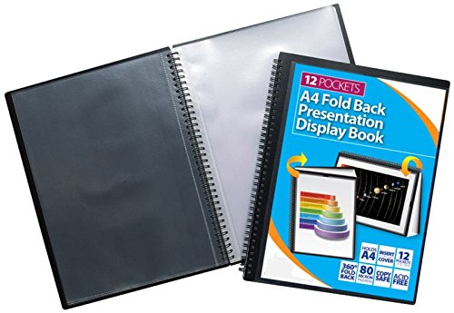 Range Wholesale A4 foldback, presentation display, book - 12 pockets ideal for filing/presentations/projects/coursework,ect.