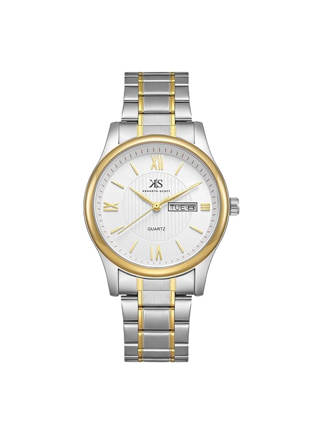 Kenneth Scott Mens Japanese Quartz Movement Watch, Analog Display and Bracelet Strap - K23029-TBTW, TT/Gld, TT/Gld, Bracelet (B0CP4734TV) Amazon Price History, Amazon Price Tracker