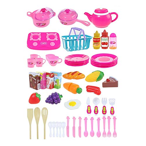 BianchiPatricia 54Pcs Simulate Kitchen Slicing Toy Set Kids Fruit Vegetable Cooking Toy