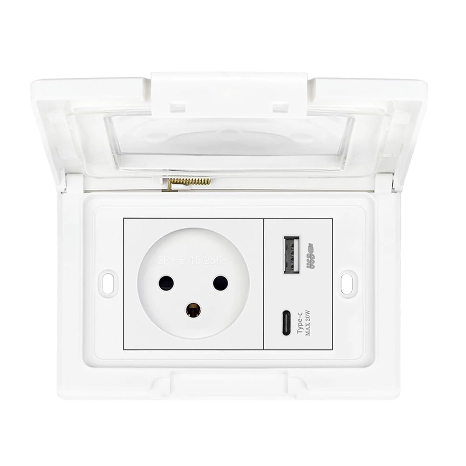 Israeli Splash Proof and dustproof Socket, Plastic Dust Splash Protector 118 Type, Wall Electrical Outlet Bathroom Home Use(Israel AC 20W)