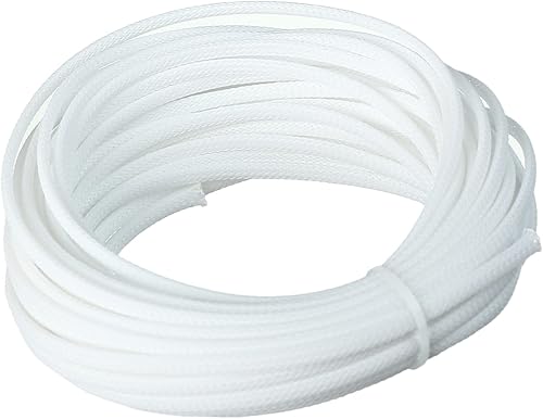 Vista 16 de Bettomshin 1 funda de organización de cables de 16.4 pies (16.4 ft), 9/16 pulgadas de ancho, protector de cable PET negro y dorado, tubo de telar