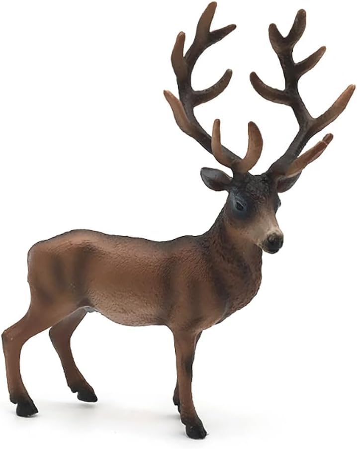 Image of FUNFOB Deer Toy Figure Height -13cm Deer Statue for Kids & Adults PVC Multicolour | Animal- de er