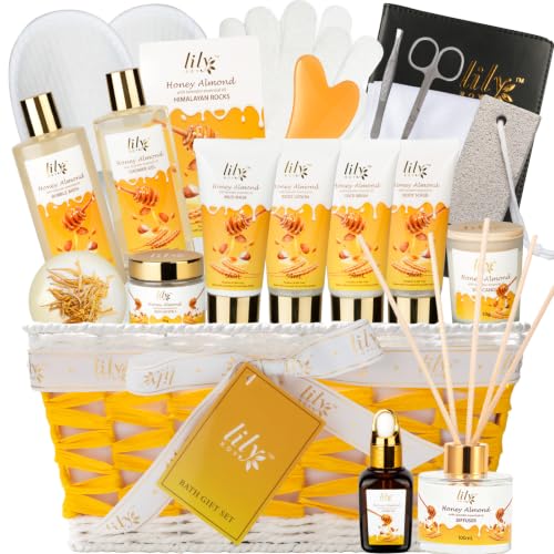 21Pcs Spa Gifts Set, Moisturizing Almond Spa Gift Baskets for Women &amp; Men