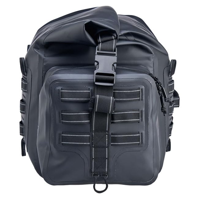 Shop Bikers (Biltwell) Exfil-105 wasserdichte Motorradtasche, schwarz, 66 x 28 x 30,5 cm, mit MOLLE-System, mehrere Befestigungspunkte