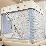 Tienda Invierno Interior de Campaña Térmico con Calefactor Individual Tienda Cama Sándwich de Poliéster Soporte de Metal Pintado Cálida y Cortaviento Apta para Cama o Suelo(C,1.8x2x1.7m)