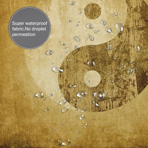 Rideau de douche polyester imprimé Yin Yang 183x183cm accessoires de bain - 7
