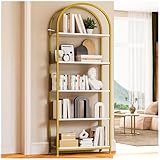 Simple Wisdom Librería, estantería Moderna con Arco Abierto, librero Minimalista de 5 Niveles de 180 cm, estantería...