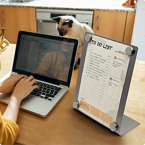 Large Magnetic Bulletin Board For Tabletops – Dry Erase Memo Board With Stand – Metal Easel For Magnet Display – Desktop Home Decor – 12X10 Inches + 4 Magnets #TOP7