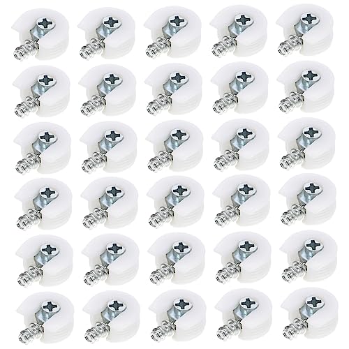 SKISUNO 30pièces Goupille De Support Étagère Cheville Étagère Connecteur De Meuble Fixateur De Meuble Connecteur Écrou De Blocage à Came Lot