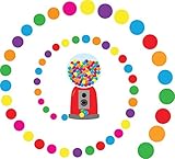 Gumball Land Wall Stickers - Colorful Wall Decals for Kids - Peel and Stick for Bedroom Playroom and Daycare - Fun Wall Decor for all ages