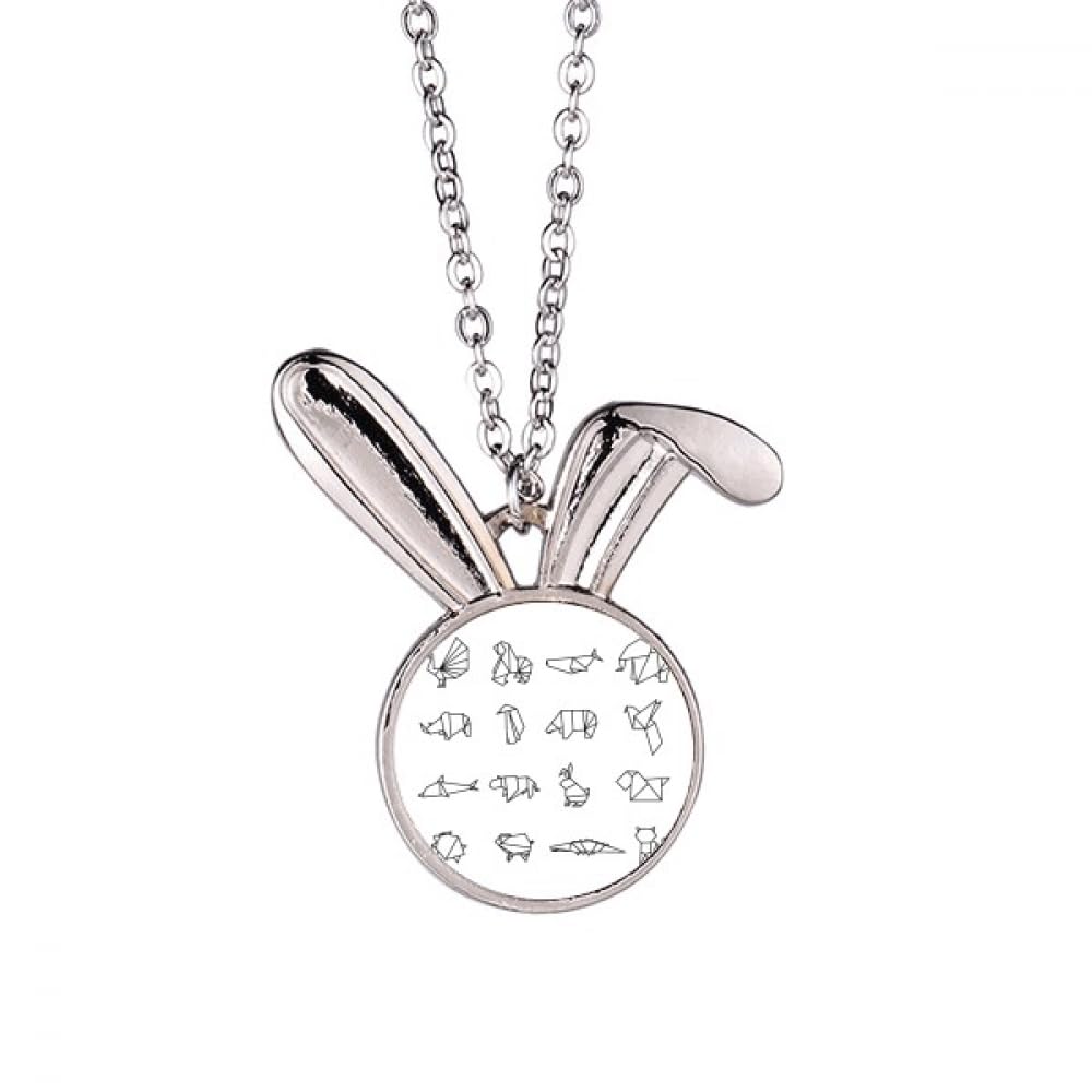 Collier lapin géométrique Origa pendentif aux finitions de haute précision