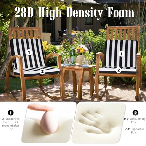 Image of Deep Seat Patio Cushions Set, 22x22 Inch Waterproof & Fade Resistant Outdoor Chair Cushions, Thick Padded Replacement Sofa Cushions for Garden Yard Furniture