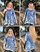 IN'VOLAND Womens Tops 3/4 Sleeve Shirts Dressy Casual Plus Size Tunic Tops to Wear with Leggings Basic Tees Blouses Loose Fit Blue Floral