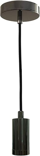 Miniatura 75 de Royal Designs, Inc. Iluminación colgante colgante, enchufe de luz colgante sin llave en forma de cilindro y toldo, cobre antiguo con cable de tela