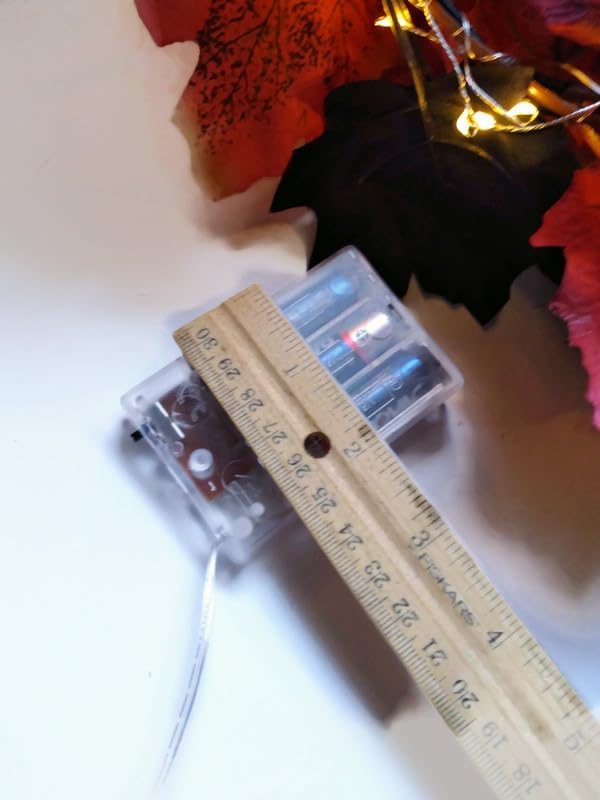 Miniatura 9 de Lighted Leaf Garland 6ft Length with Battery Powered Warm White LED Lights