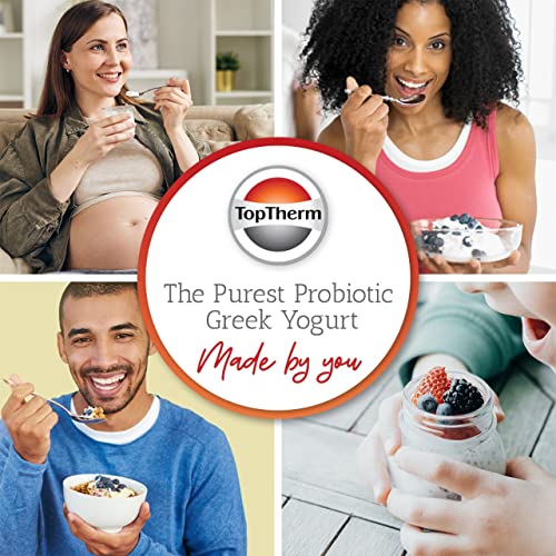 Toptherm Yogurt Starter |Heart Health Probiotic Yogurt Culture Support |Diy Homemade Plain Or Greek Yogurt |Dairy Free Yogurt |Non-Gmo |No Added Sugar |Works With Any Yogurt Maker - 5 Pack - Makes 5 Qts #TOP6