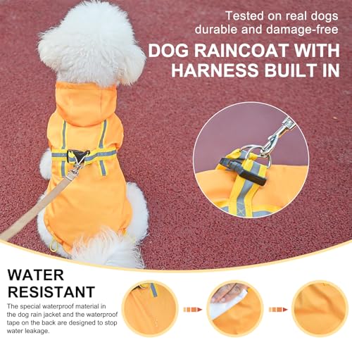 Image of BEAUTYZOO Dog Raincoats for Medium Dogs, Waterproof Rain Jacket with Hood