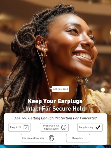 Image of Hearprotek Concert Ear Plugs, 2Pairs Reusable high Fidelity Musician Ear Plugs for Concerts Loud Music-Noise Reduction Ear Protection earplugs for Rave,Festival,Music,Tinnitus Relief
