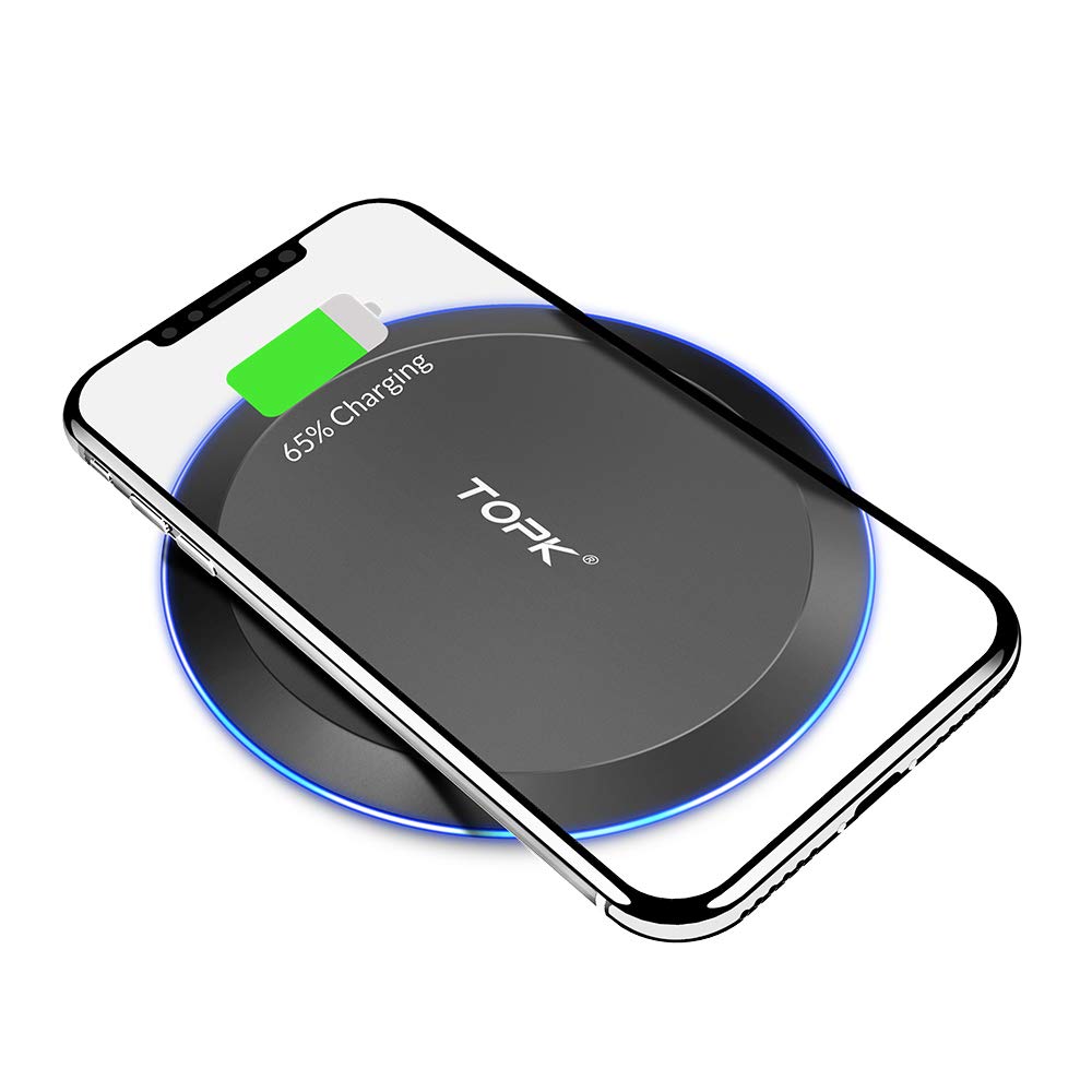 TOPK Wireless Charger, 7.5W Charging Compatible for iPhone 11/11 Pro/11 Pro Max/XS MAX/XS/XR/X/8,10W Fast Qi Wireless Charging Pad Compatible for Samsung Note 10/9/8, S10/S9/S9+/S8/S7