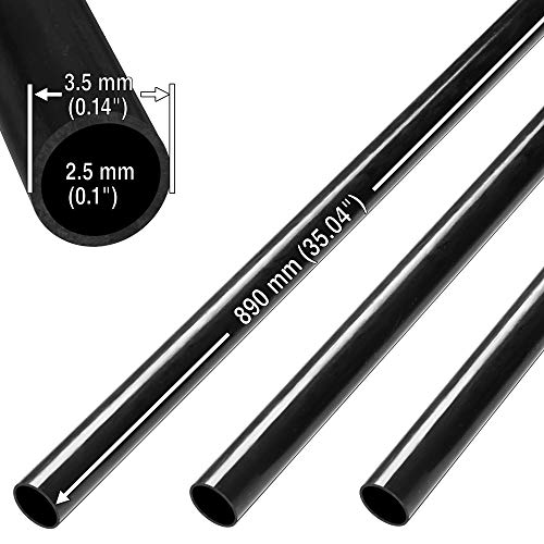 ComeTrue 3.5mm x 2.5mm x 890mm Length Carbon Fiber Tube