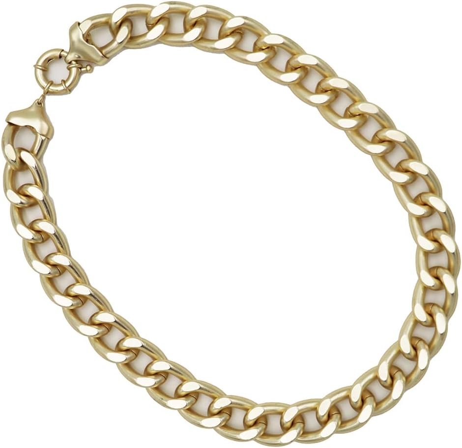 Rosemarie & Jubalee Women's Large Link Curb Chain Necklace, Matte Gold Finish, 18 Inch, Decorative Spring Clasp