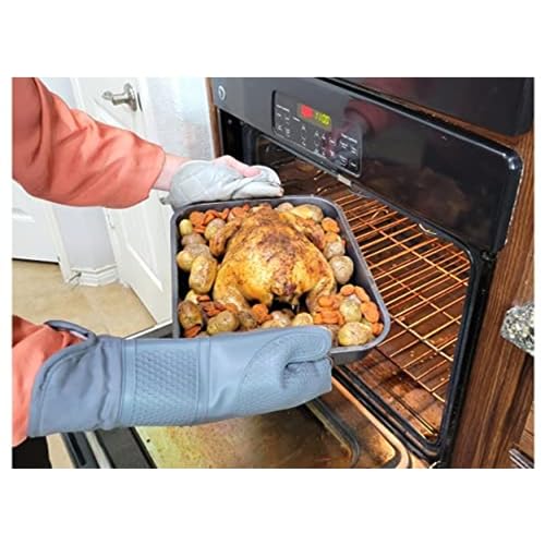 Non Stick Turkey Roasting Pan with Rack and Handles 14.5"x11.5" (Fits 15lb Turkeys) Turkey Roaster Pan