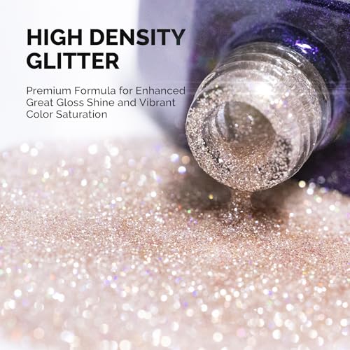 Image of MelodySusie Galaliver Nude Pink Glitter Gel Nail Polish, 15ML Sparkly Pink Shimmer Gel Polish Soak Off UV LED Cured Long Lasting Gift for Women DIY Nail Design Nail Art Manicure X03