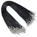 Necklace Cord, YGDZ 100pcs 1.5mm Waxed Necklace Chain Rope String with Clasp Bulk for Bracelet Necklace Jewelry Making, Black