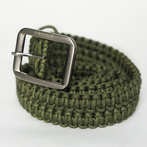 Foxtrot Army Green 550Lb Survival Military Grade Paracord Belt With Free Matching Paracord Bracelet!!! #TOP3