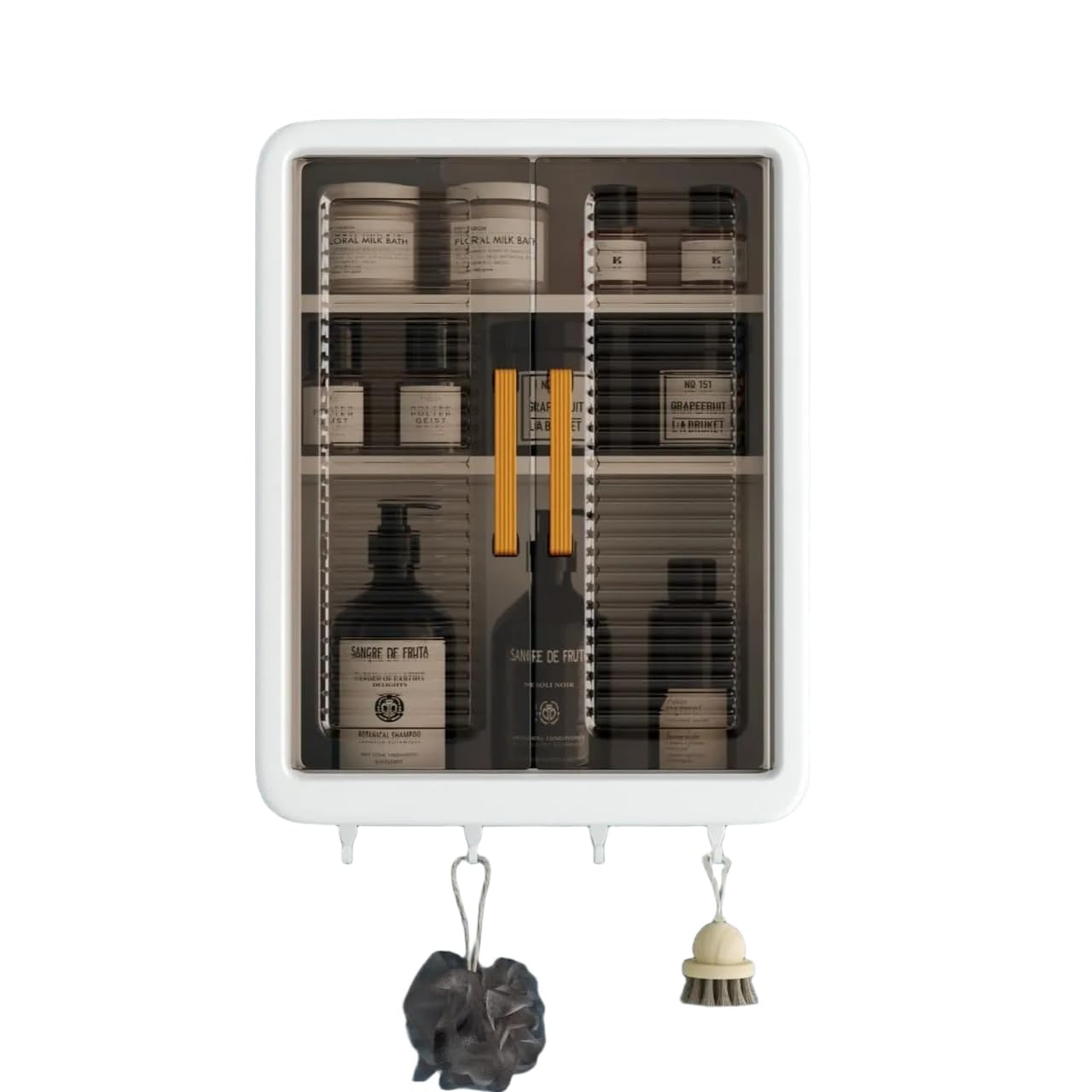 Space-Saving Wall Mounted Bathroom Cabinet – 3 Layers, 2 Doors, Self-Adhesive No-Drill Organizer for Cosmetics, Toiletries & Skincare – White-image-45