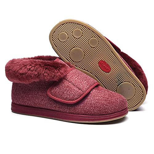 Chaussures de Pied Diabétique Réglables en Mousse à Mémoire de Forme Rouge - 2
