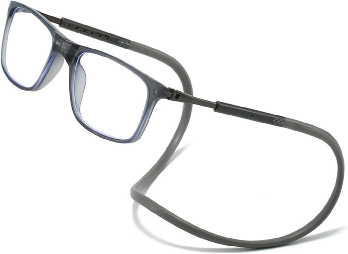 Reading Glasses, Magnetic Clip-On Foldable Blue Blocking Ultra-Lightweight Eyewear with HD Lenses UV Protection for Books