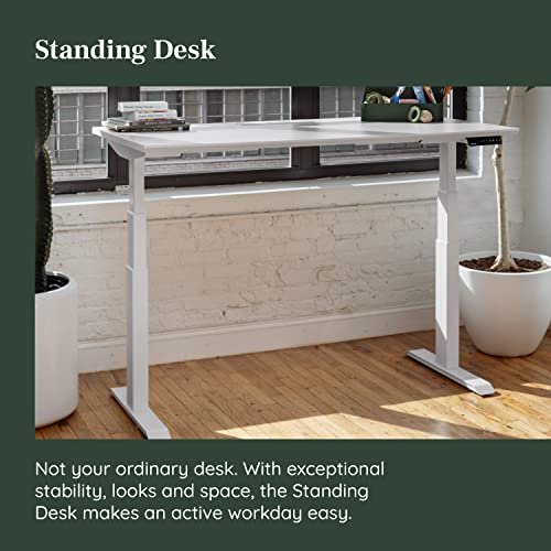 Image of Branch Standing Desk, Adjustable Height Desk with Dual Motors | 3-Stage Lift, 4 Memory Presets, 48 Inches, White Base and White Top