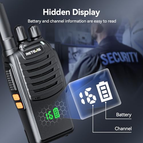 Image of Retevis H777H Two Way Radios Rechargeable, Compact Walkie Talkie (20 Pack) | Business FRS Radios for School, Events, Intuitive Power Channel Display, USB-C, Emergency Alarm, Flashlight, Ready to Use