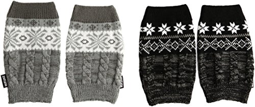 Muk Luks Women's 2 Pair Pack Reversible Snowflake Boot Toppers, Multi, OSFM