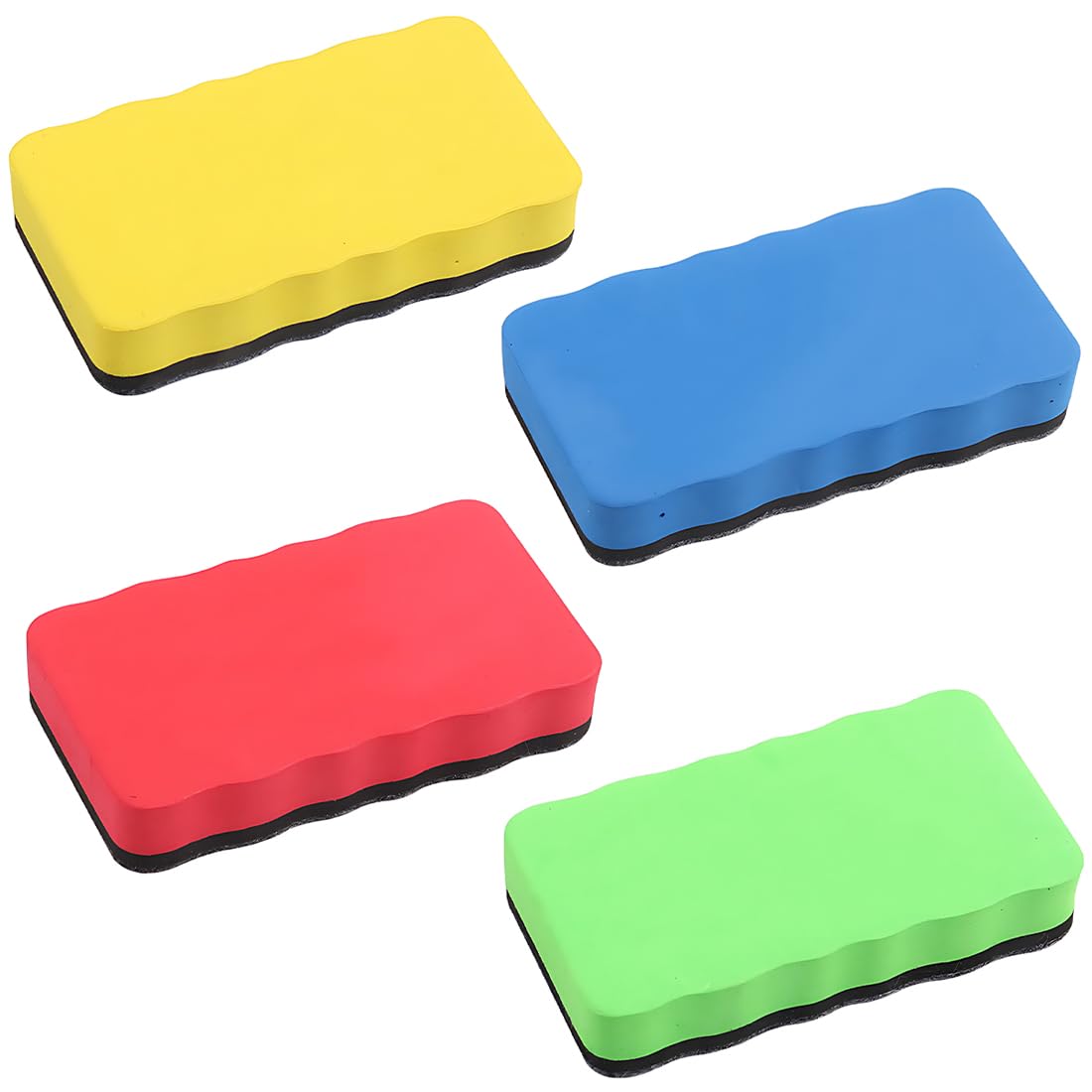 4 Effaceurs Tableau Blanc Magnétiques Colorés - Mousse EVA, Design Ergonomique, 10,5x5,5 Cm - 7