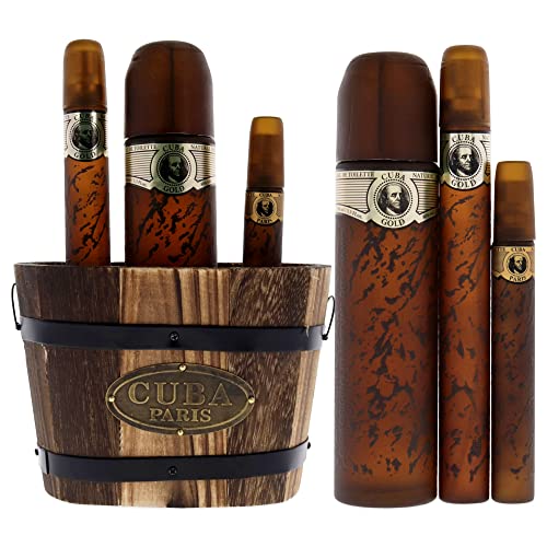 Opiniones de Locion Cuba - los preferidos. 46 Cuba Gold by Cuba for Men - 3 Pc - EDT Spray Gift Set 3.3oz, 1.17oz, 0.5oz