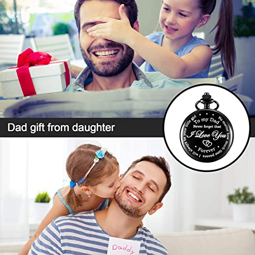 Dad Gift From Daughter To Father Engraved Pocket Watch - No Matter How Much Time Passes, I Will Always Be Your Little Girl (Black) #TOP6