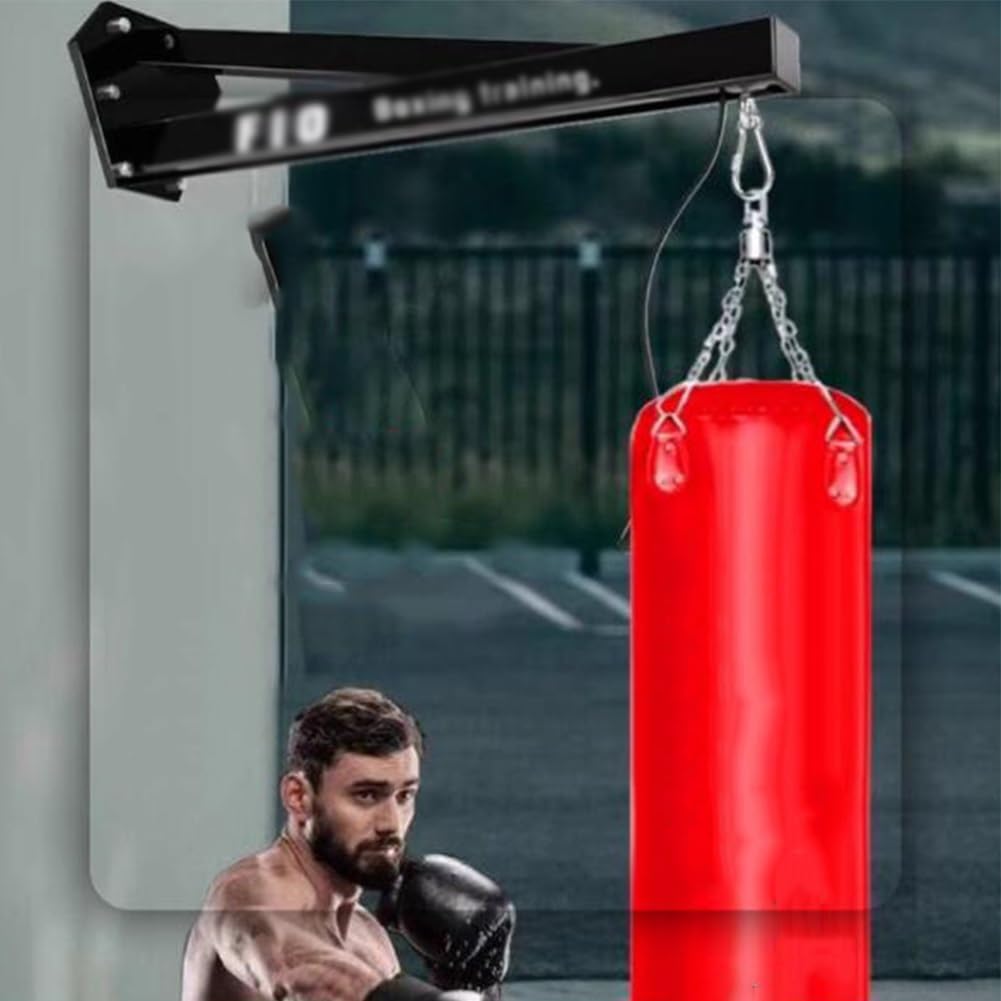 GRRICEPL Heavy Punch Bag Wall Bracket, Boxing Punching Bag Shelf, with Flexible Movable Guide Rails, Multifunctional Sandbag Holder for Gym