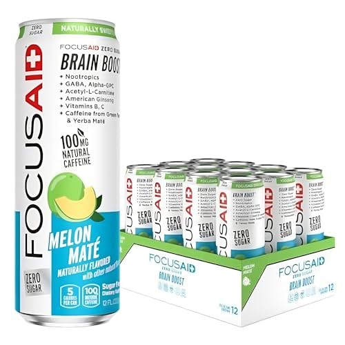Image of LIFEAID Zero Sugar Energy Blend Nootropics Green Tea, 100mg Natural Caffeine, FOCUSAID, 12 Fl Oz (Pack of 12)