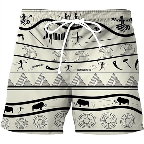 Men‘s Summer 3D Digital Printed Beach Pants Loose Casual Drawstring Shorts for Clothes Quick-dry Cool Ice Trunks