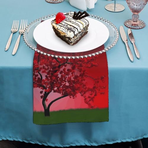 Servilletas de Tela Floral Roja 18.7x18.7 pulg. Pack x6 miniatura 4