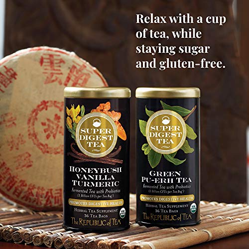 Image of The Republic of Tea SuperDigest Organic Green Pu-Erh Tea, 36 Count
