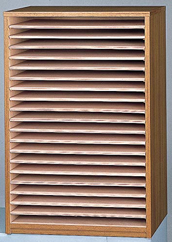 【お届先 法人様限定】新日本教文 画用紙整理棚 20段 木目調