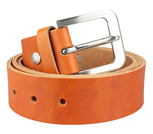 2Store24 Correa de la Mezclilla De Cuero de Vaca/Cinturón de Cuero Autentico/Hombre/Alta Calidad Hebilla, Negro, Braun Etc