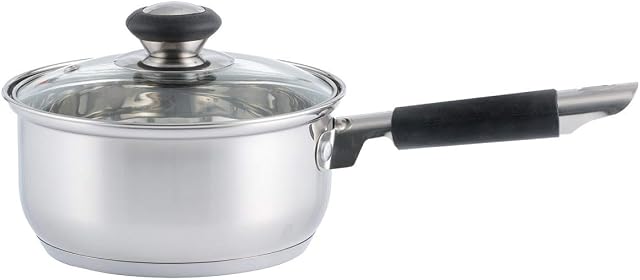 Viners 0302.181 Everyday Sauce Pan and Glass Lid with a Quality Lifetime Promise, Stainless Steel, 16cm