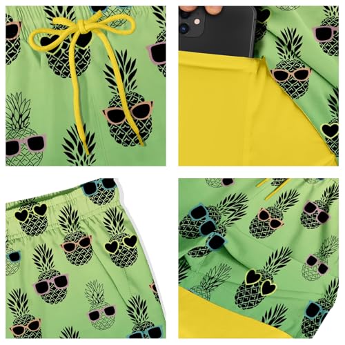 Mens Swim Trunks 5 Inch with Compression Liner Quick Dry Beach Shorts for Men Lightweight Bathing Suit4